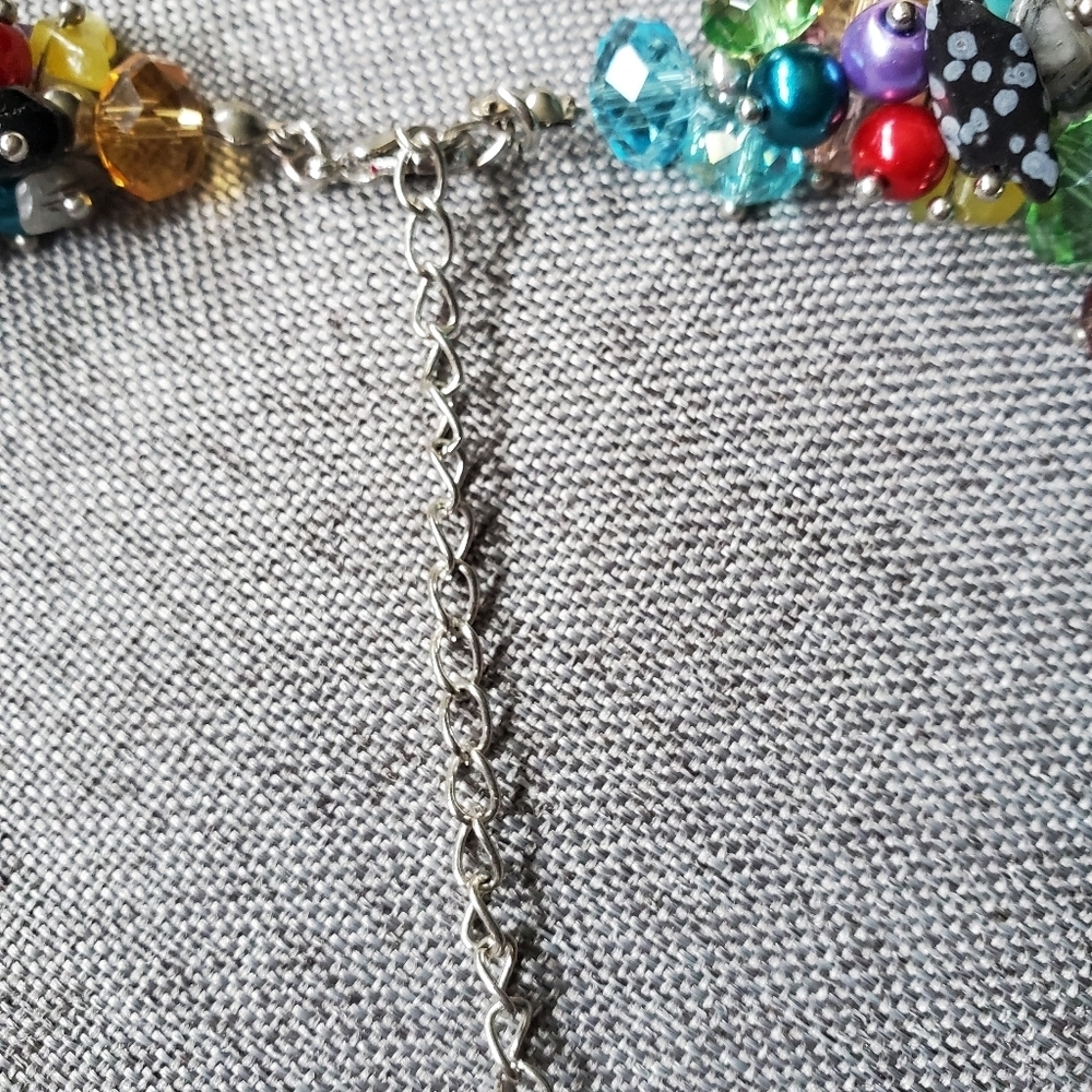 Woven Beaded Necklace Multicolor - Picture 9 of 11